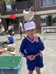☆年長組☆ニワトリさん頭に乗せたよ🐔ちょっとドキドキ💓